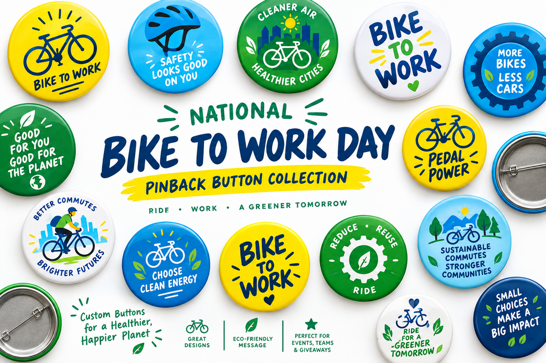 National Bike to Work Day with MyPinbacks Custom Pins, Magnets, and Keychains