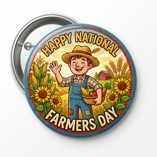 National Farmers Day Campaign Kit with MyPinbacks: Elevate Local Outreach Using Custom Pins, Magnets, Keychains, and Mousepads