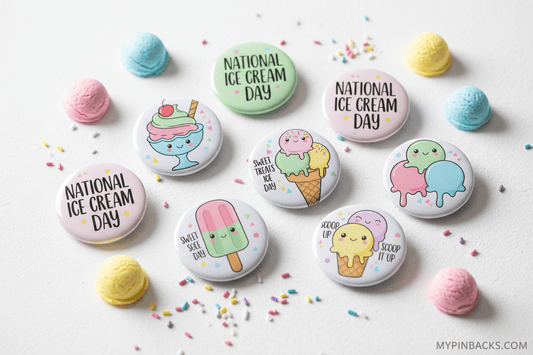 National Ice Cream Day Pinbacks from mypinbacks.com - My Pinbacks