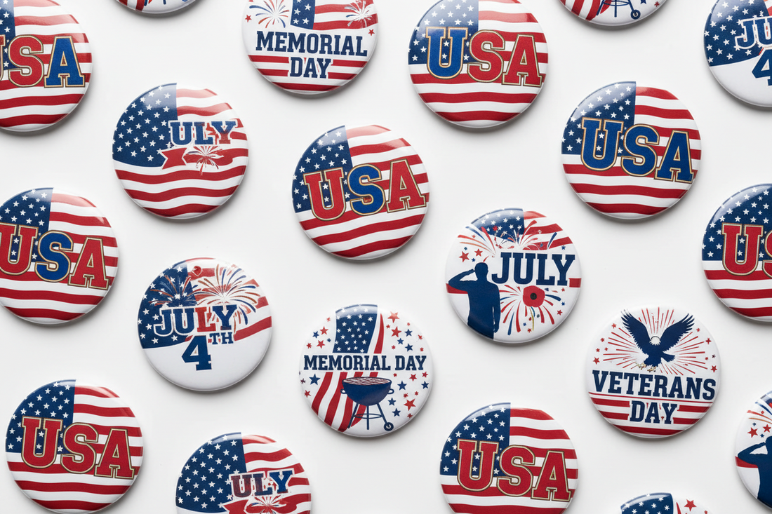 Patriotic Pinbacks for US Holidays: A Complete Guide to Custom Pins, Magnets, Keychains, and Mousepads from MyPinbacks