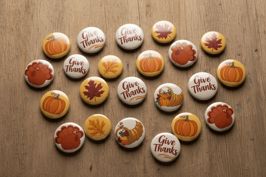 Thanksgiving Pinbacks for Brand Promotion mypinbacks.com - My Pinbacks