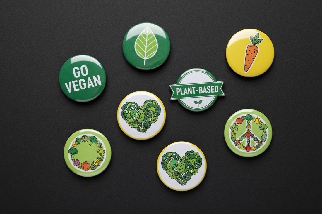 Vegan and Vegetarian Pinbacks