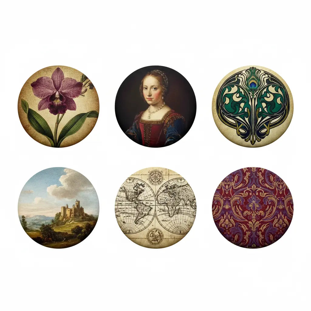 Art Antique Artistic Buttons Pins Badges Pinbacks - My Pinbacks