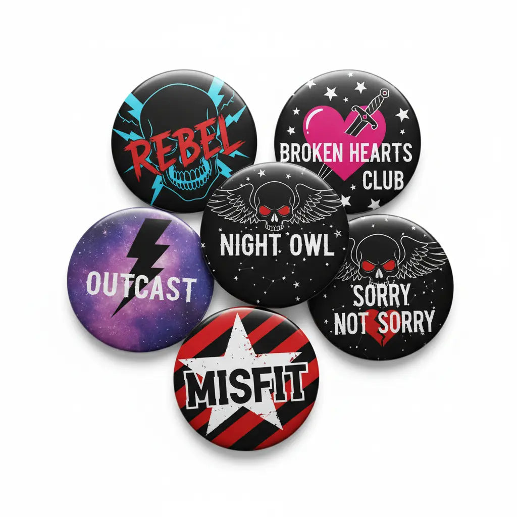 Emo Alternative Button Pin Pinbacks - My Pinbacks