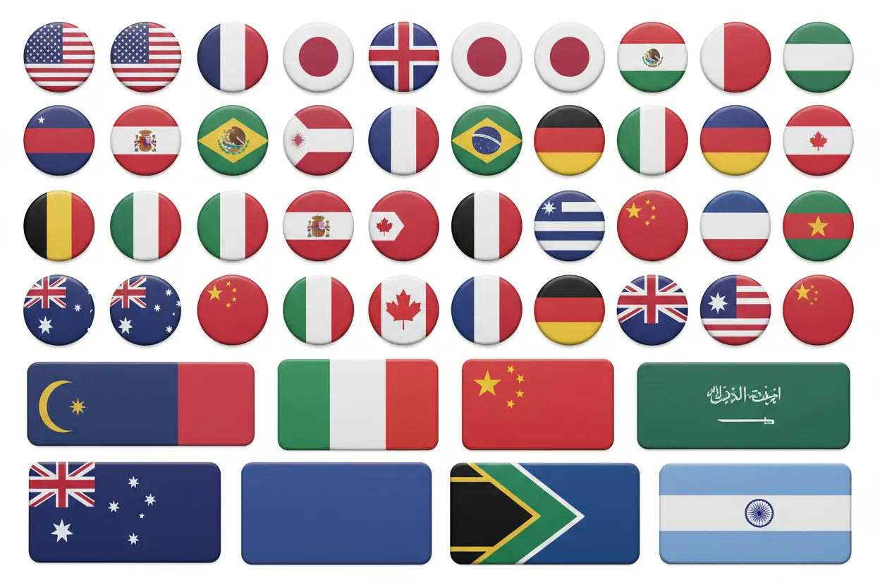 Country Flags Pinbacks and Mousepads - My Pinbacks