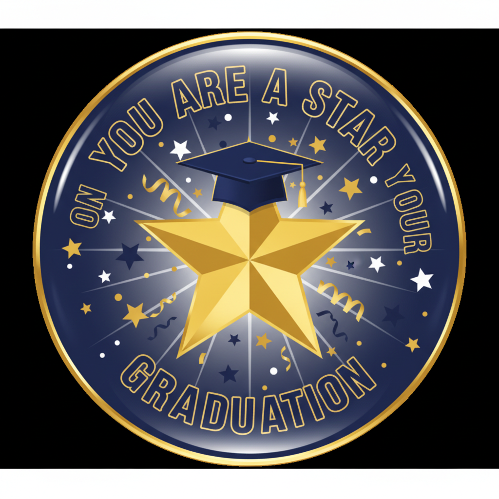 You are a Star (graduation cap) Pinback