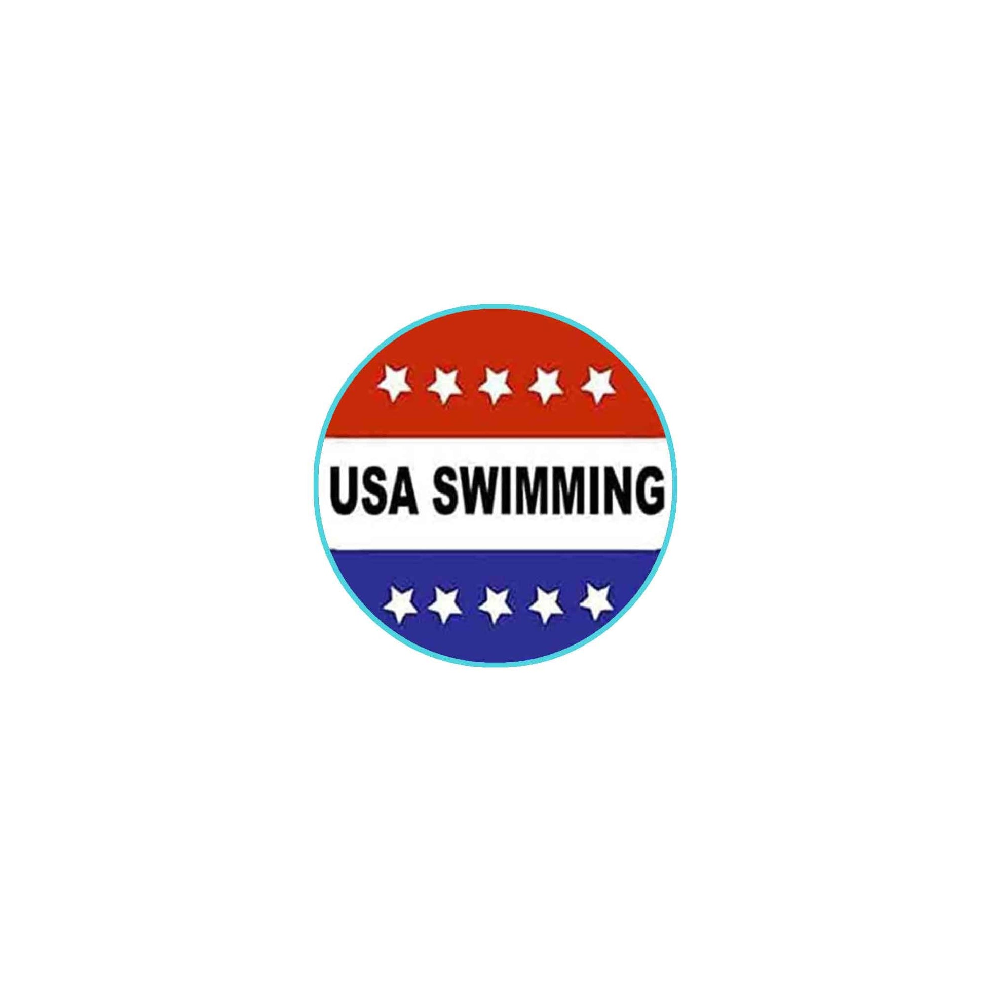 USA Swimming Stripes Stars 2.25-inch Pinback Default Title