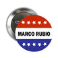 Marco Rubio voting pinback button with stars and red-white-blue stripes design