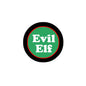 Round Evil Elf logo badge with black border, green center, and white “Evil Elf” text