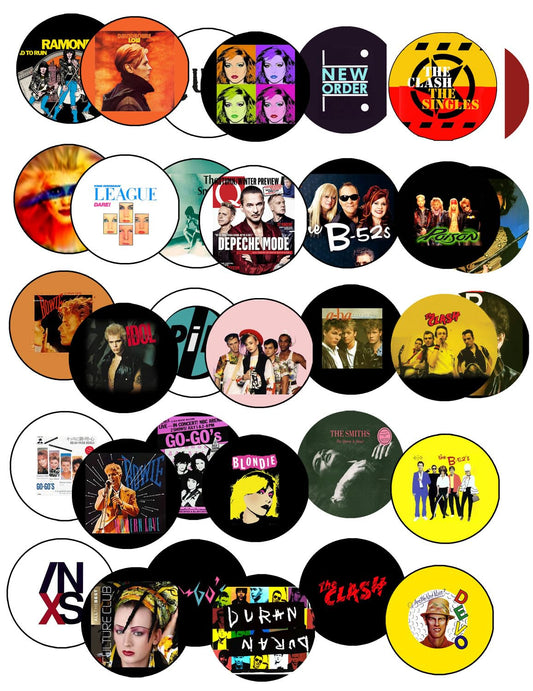 20 Pcs Bands 1980s Punk Rock Singers Different Set Band 1980s Punk Rock Singers Pin Backs, Badges 1.25"