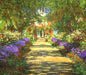 Monet Jardin Giverny mouse pad with garden path and purple flowers