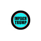 Round 2.25-inch pinback with teal center, 'IMPEACH TRUMP' black text