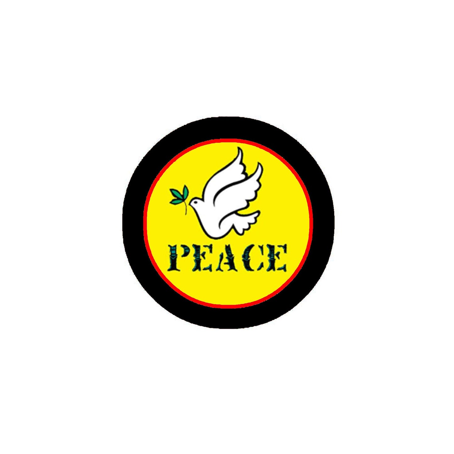 10 Pcs Peace Yellow Symbol badge Pinback 1.25" for Jackets, Backpacks, etc.