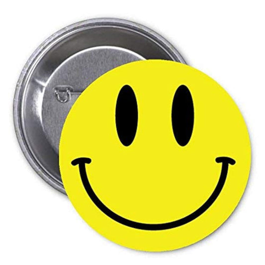 Retro Smiley Face Yellow 1.25-inch Pinback Button Pin Costume Accessory Default Title