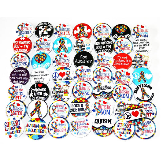 Autism Awareness 50 Pcs Set 1.25-inch Pinback Button Default Title