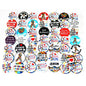 Set of round autism awareness pinback buttons with colorful puzzle icon and text
