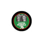 Carter-Mondale 1976 pinback button with black rim and green center text