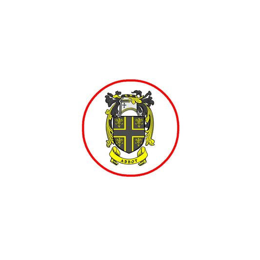 Abbot Family Crest 3" Coat of Arms Pinback
