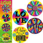 Colorful love-themed round pinback buttons set, 1.25-inch, four designs