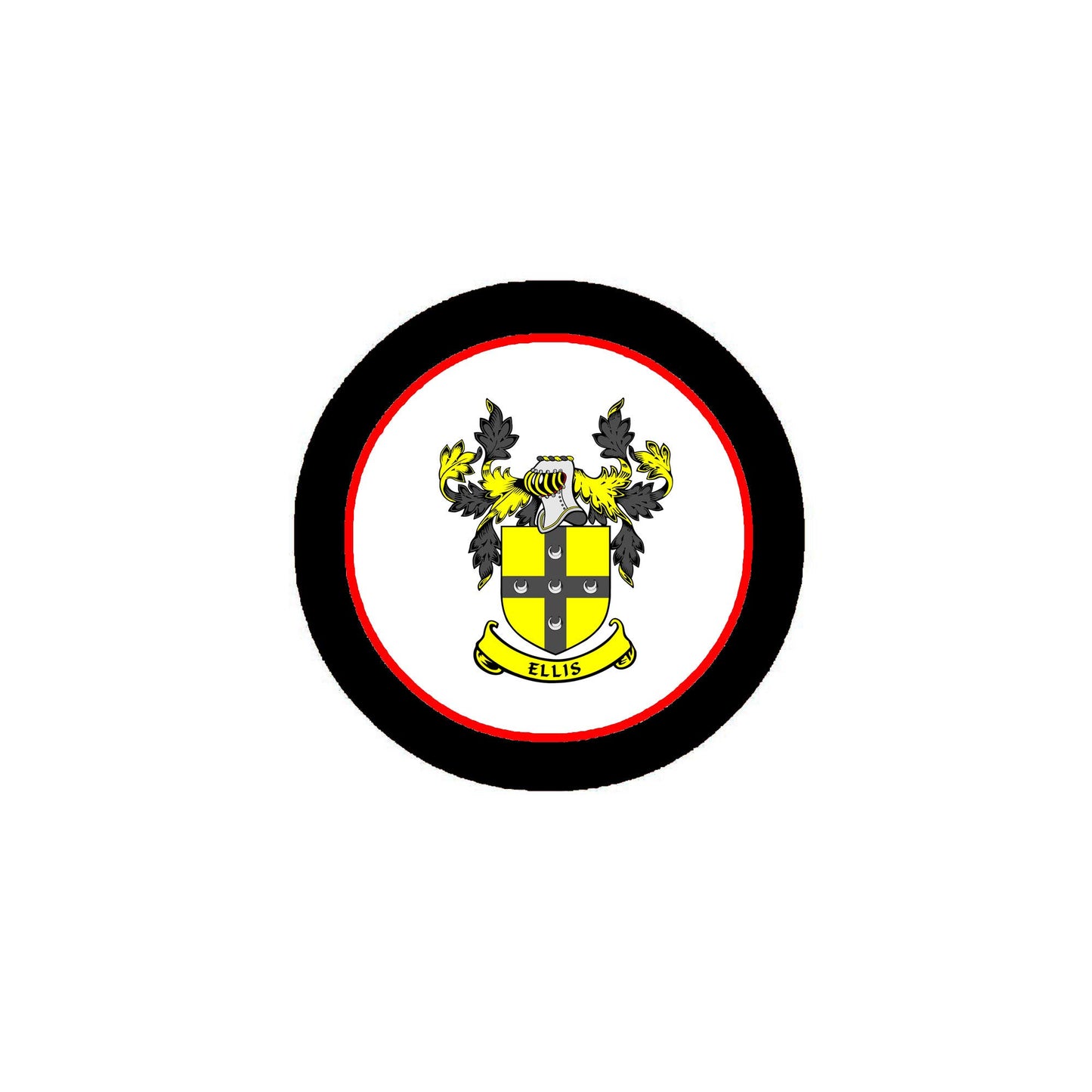 Ellis Family Crest 3" Coat of Arms Pinback Badge Brooch