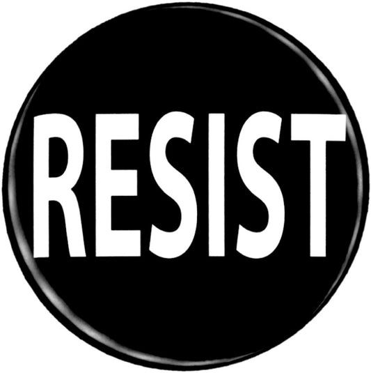 10-Pack Resist Button in Black and White, 2.25-inch Diameter Pin-Back Apparel Pin Default Title