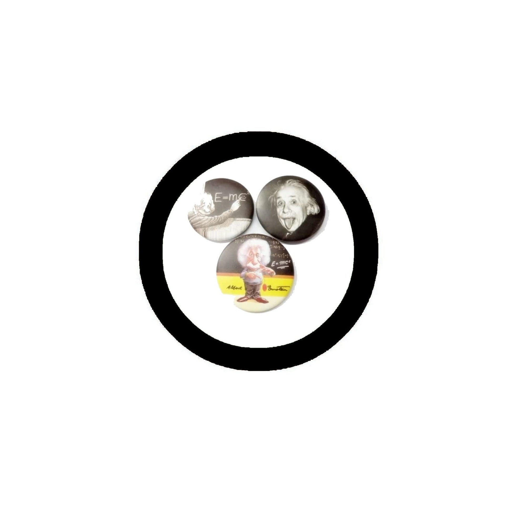 Set of 3x 1.25-inch Genius ALBERT EINSTEIN Hashtag 2 Button Badge Pin Pinback brooch Default Title