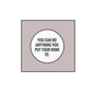 2.25-inch round pinback button with safety clasp, white face with bold black quote text