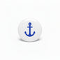 Anchor emblem badge reel with blue anchor on white circle