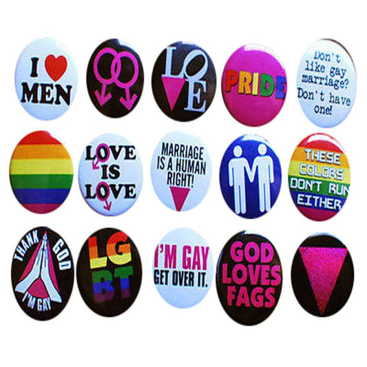 Gay Pride LGBT Awareness 1.25-inch Pinback 15 Pcs Default Title