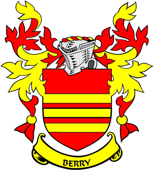 Berry Family Crest 3-inch Coat of Arms Fridge Round Magnet Default Title