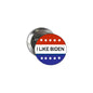 2.25-inch pinback button reading 'I LIKE BIDEN' with star flag design