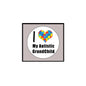 2.25-inch white pinback badge with heart puzzle and 'My Autistic GrandChild' text