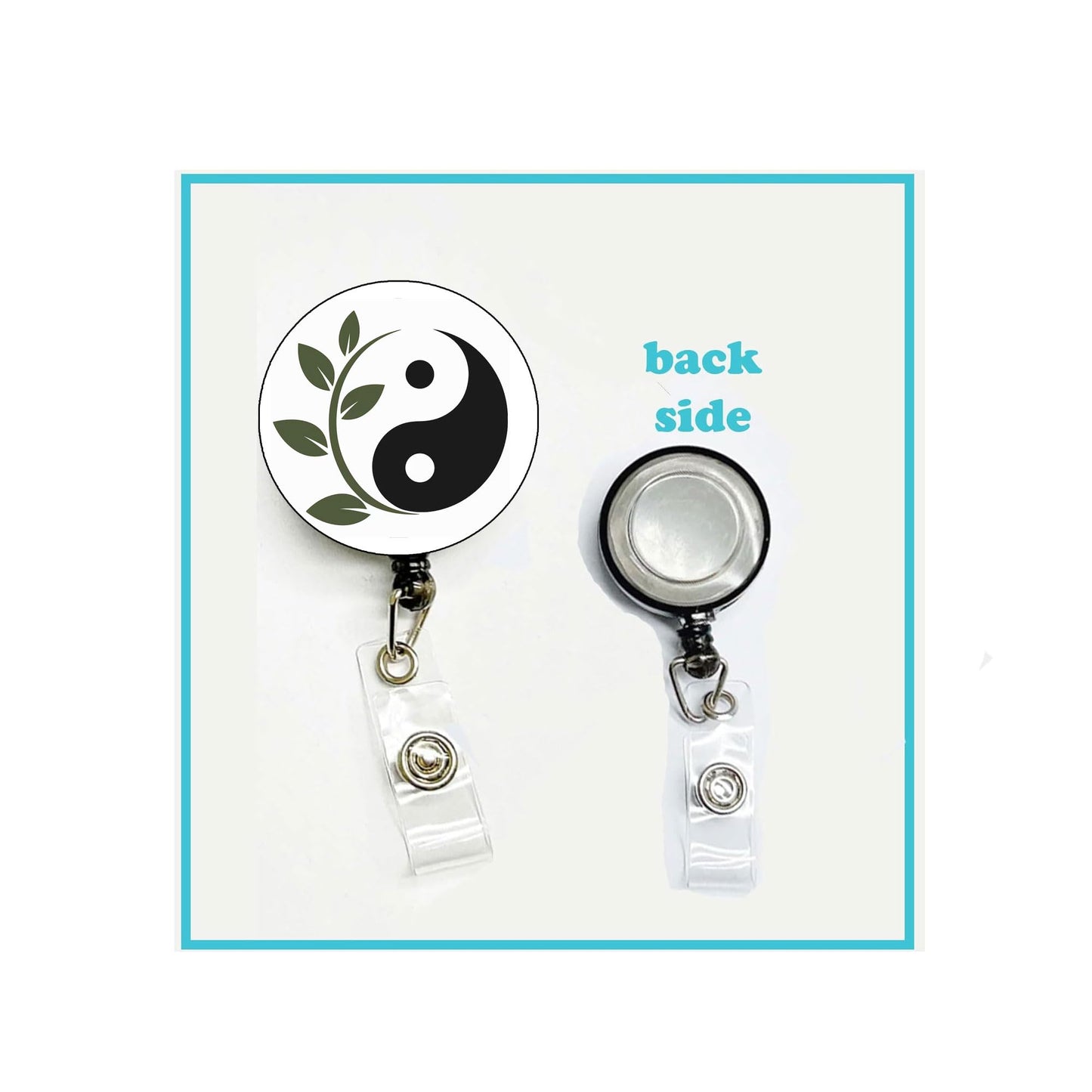 Yin and Yang Symbol Badge Reels Cute Felt Retractable Badge Reels Themed Badge Holders Gift for Nurses Doctors ID Badges Name Cards Lanyards Holidays 1.45"