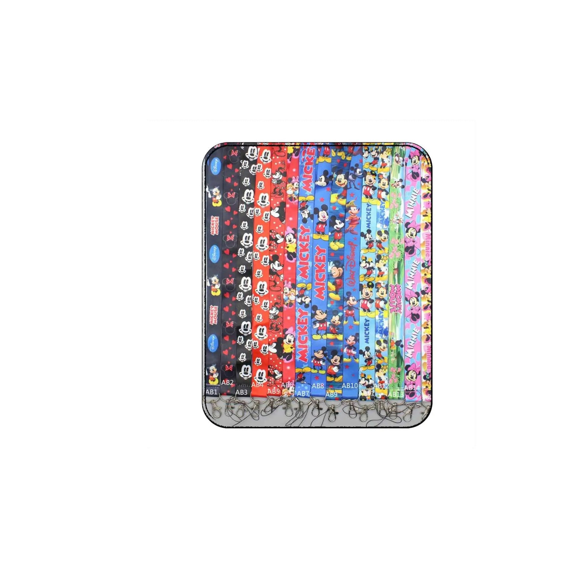 Colorful themed phone lanyard strap with multicolor cartoon print