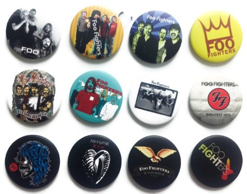 The Bigger Vivider 1.75" Lot 12 Awesome Pin Button FOO FIGHTERS Dave Grohl fan 1