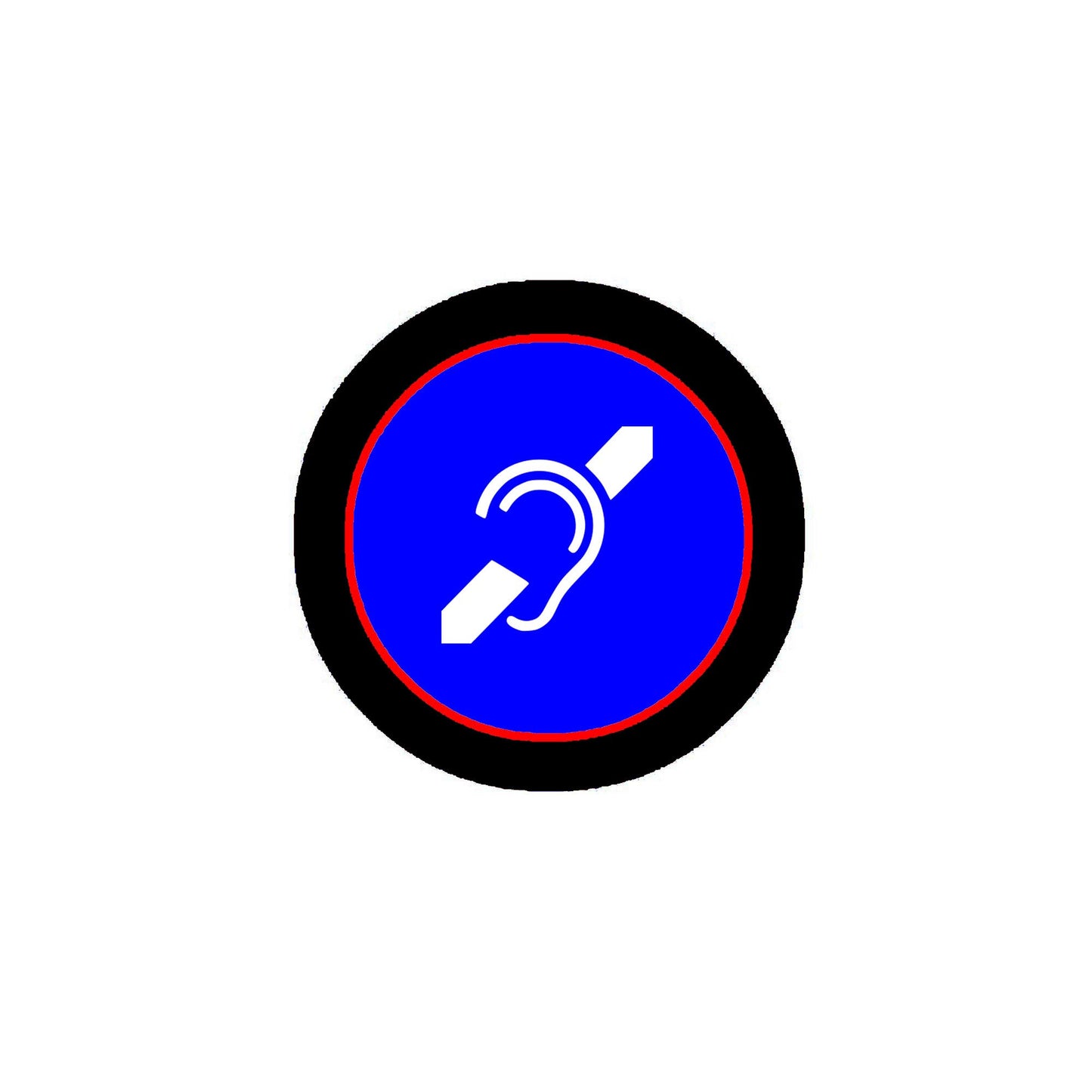 Deaf International Symbol Blue 2.25-inch Pinback Badge Brooch Default Title