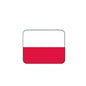 Poland flag mouse pad with white and red horizontal stripes, rounded square