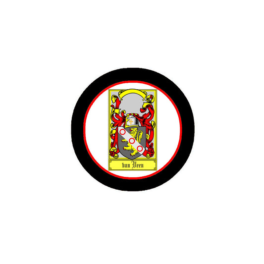 Van Veen Family Crest 3" Coat of Arms Pinback