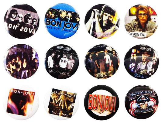 The Bigger Vivider 1.75" Lot 12 Awesome Pin Button Badge Album BON JOVI Jon David