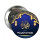 2.25-inch Mawlid Al-Nabi pinback button with blue-and-gold mosque design and text