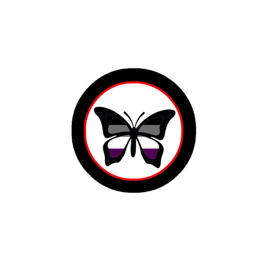 Asexual Butterfly Pinback or Jackets, Backpacks, etc. 2.25"