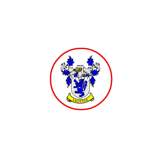 Trotter Family Crest 3-inch Coat of Arms Round Pinback Badge Brooch Pin Back Default Title