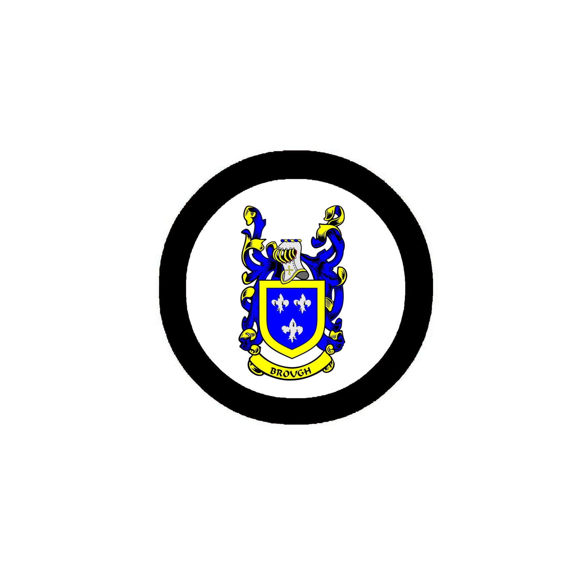 Brough Family Crest 3-inch Coat of Arms Round Pinback Default Title