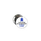 Autism awareness pinback button with blue puzzle piece and message: hard for me to wear a mask