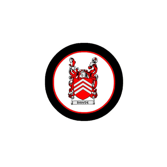 Bawde Family Crest 3-inch Coat of Arms Fridge Round Pinback Default Title