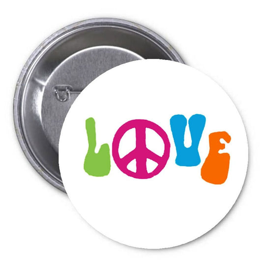 10 Pcs Set Love Peace Hippie Symbol 1.25-inch Pinback Button Pin 1970s