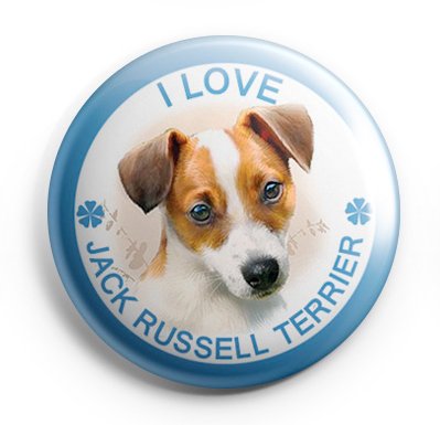 Jack Russell Terrier Pinback Buttons Badges (I Love Dogs Series) Size 1.25-inch Buttons Default Title