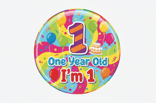 1 Year Old Birthday 2.25-inch Pinback