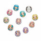 BLYTHE DOLLS pinback buttons set, 10 round 1.25-inch doll-face designs with colorful hair