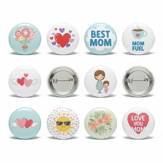 10 Pcs set Mother's Day Pinback Festive 2.25-inch